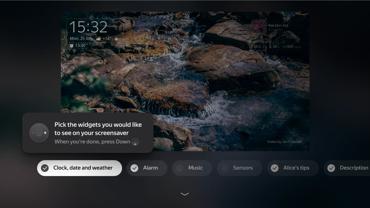 Hint on the widgets settings screen suggesting to choose a widgets to show