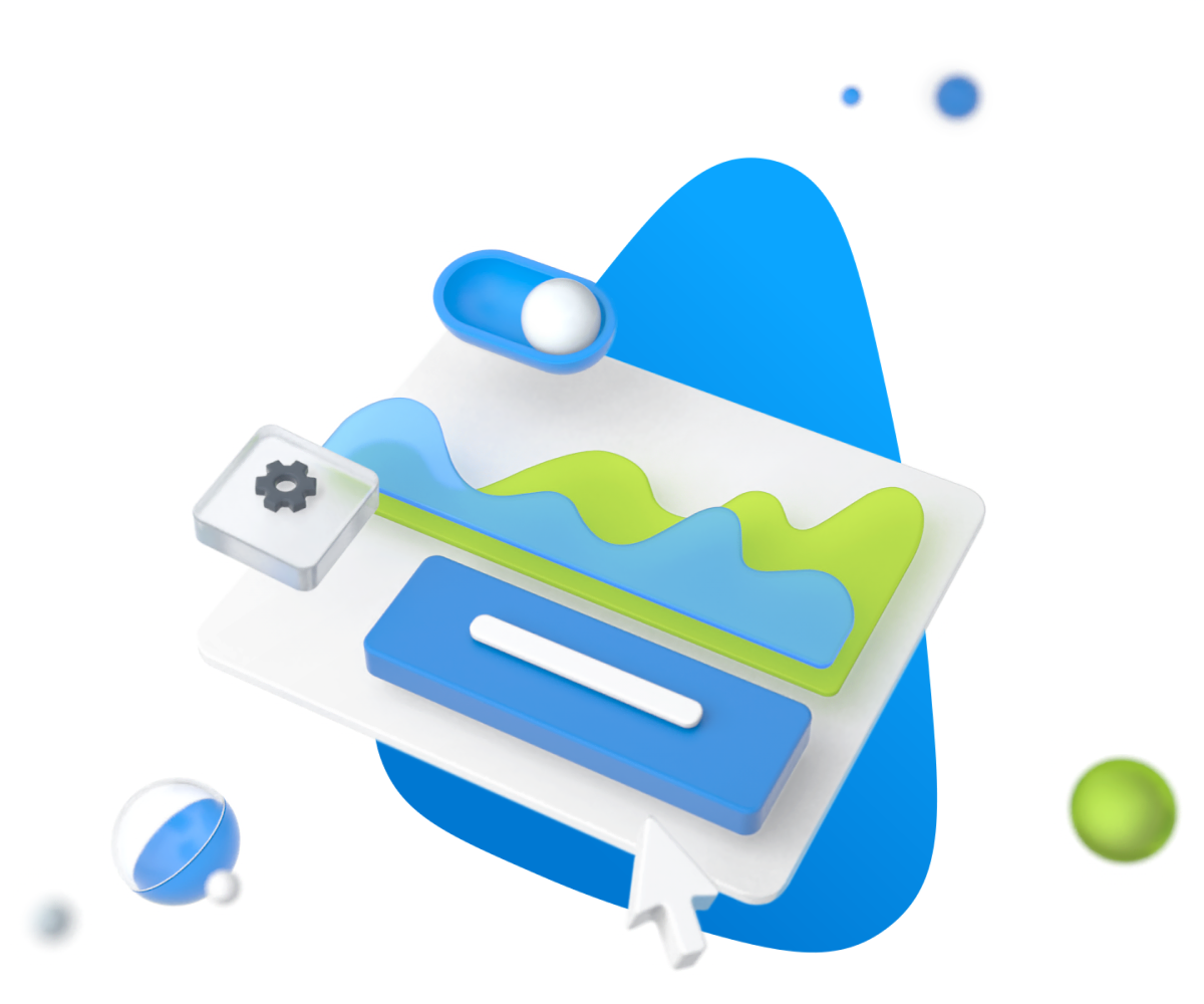 3D illustration of some UI elements